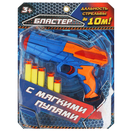 БЛАСТЕР "ИГРАЕМ ВМЕСТЕ" СТРЕЛЯЕТ МЯГКИМИ ПУЛЯМИ НА ПРИСОСКАХ НА БЛИСТЕРЕ 30*23*4СМ в кор.2*36шт