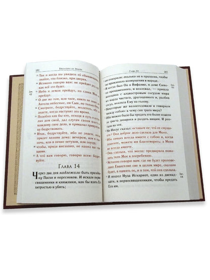 La société Sвятое Евангелие крупным шрифтом c выделением слов
