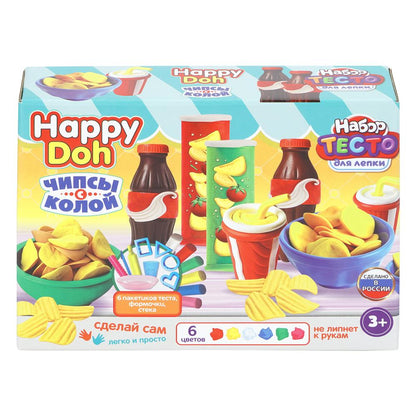 Набор с тестом для лепки чипсы и кола, 24 см HAPPY DOH в кор.8шт