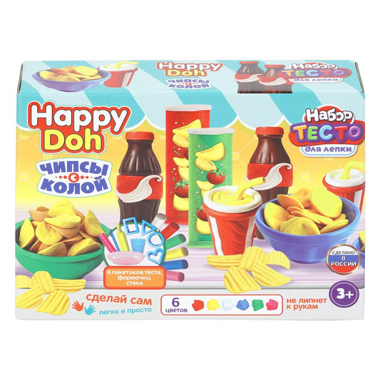 Набор с тестом для лепки чипсы и кола, 24 см HAPPY DOH в кор.8шт