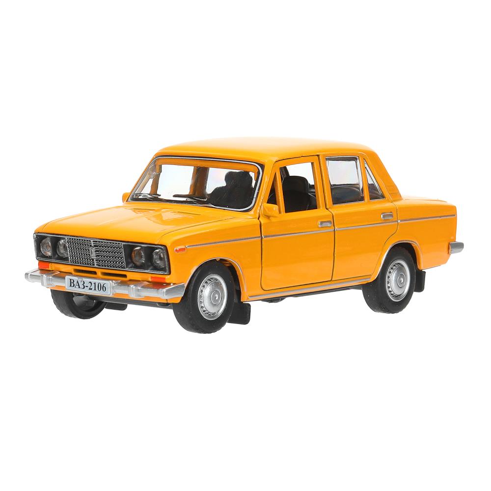 Технопарк. ВАЗ-2106 "Жигули" 13 см, металл, двери, багаж, оранжевый, в кор. арт.2106-132-OR
