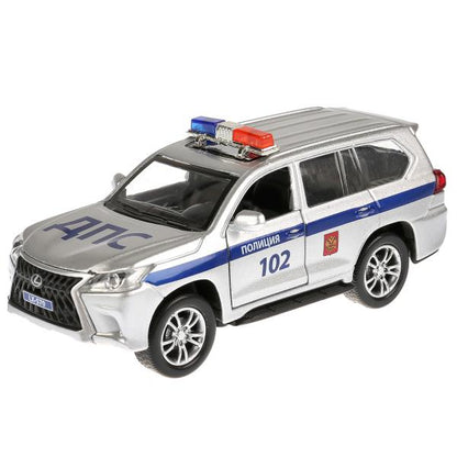 Машина металл свет-звук "LEXUS LX-570 ПОЛИЦИЯ"12см, откр. двери, инерц.в кор. Parc technologique dans le cor.2*36шт