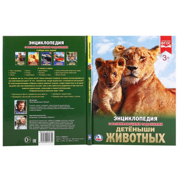 Детеныши животных. (Энциклопедия А4 с развивающими заданиями). 197х255мм. 48 стр. Умка в кор.15шт