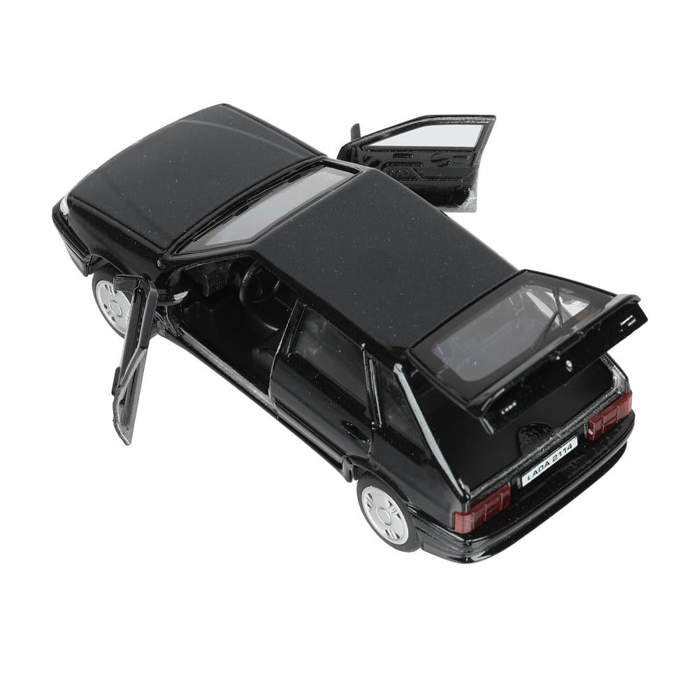 Машина металл свет-звук LADA 2114"самара",12см,откр дв,баг,инер,черный,в кор Технопарк в кор.2*36шт