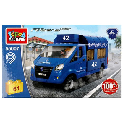 55007-KK Группа ГАЗ конструктор ГАЗЕЛЬ маршутное ТАКСИ, 61 дет. Grands maîtres en cor.2*40шт