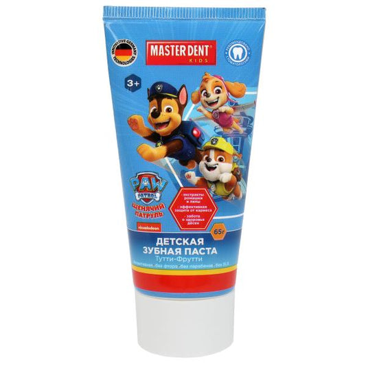 Зубная паста Щенячий Патруль тутти-фрутти, 65 г MASTER DENT в кор.24шт