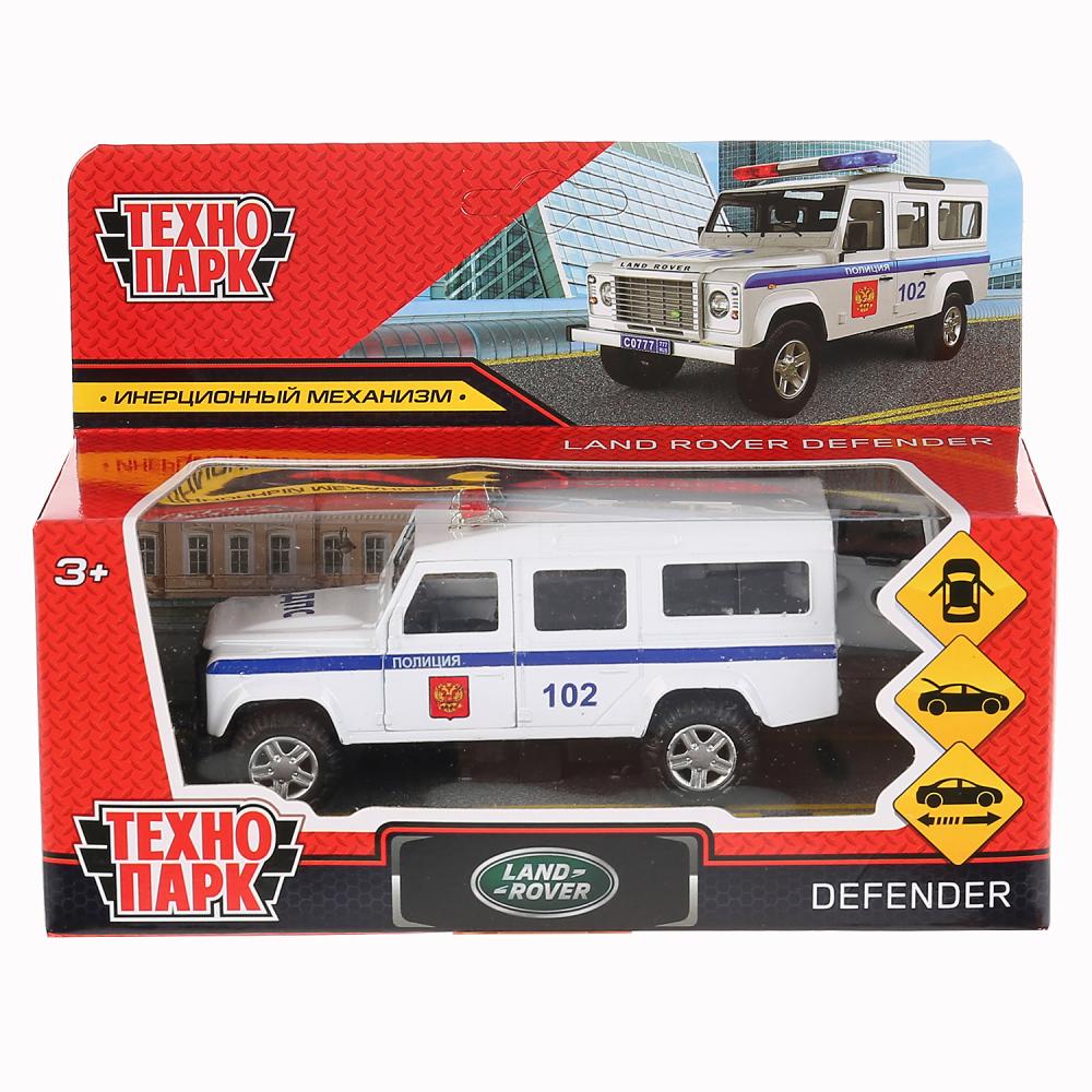 Машина металл Land Rover Defender полиция 12см,откр.двери,инерц.,белый в кор. Parc technologique dans le cor.2*36шт