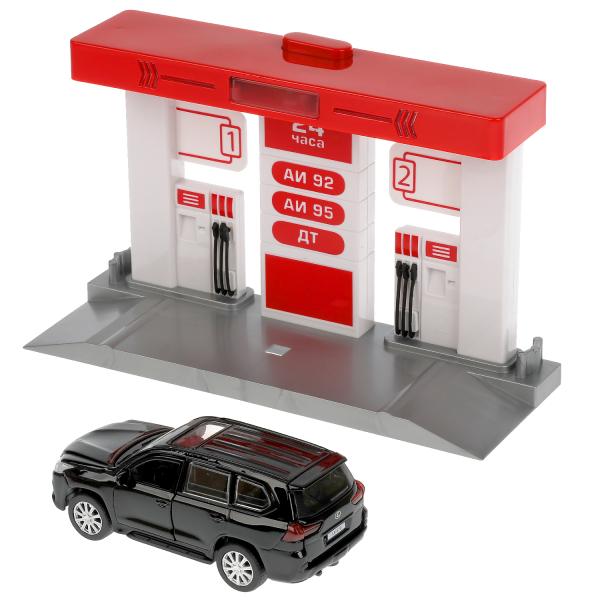 Игрушка пластик свет-звук АВТОЗАПРАВОЧНАЯ СТАНЦИЯ 21 см, lexus lx, кор. Технопарк в кор.2*24шт