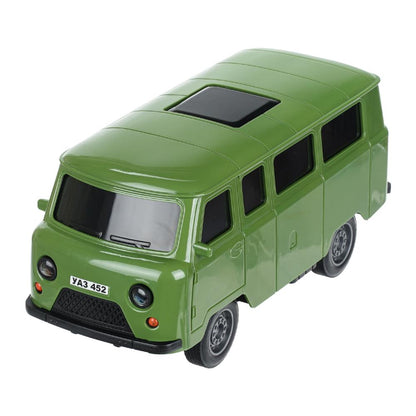 Машина р/у UAZ 452 буханка 25 см, свет, зеленый, кор. Технопарк в кор.24шт