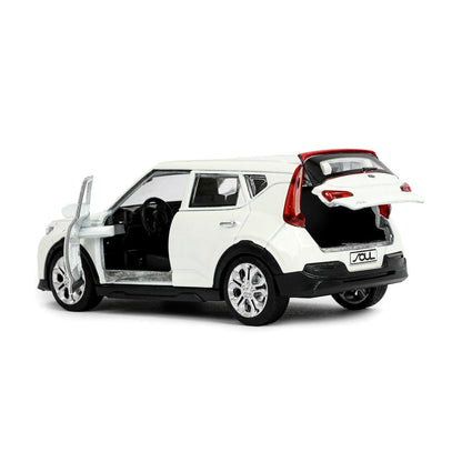 Машина металл KIA soul длина 12 см, двери, багаж., инерц, белый, кор. Технопарк в кор.2*36шт