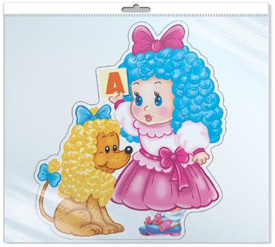 *ФМ-11226 ПЛАКАТ ВЫРУБНОЙ А4 В ПАКЕТЕ. Мальвина с Артемоном (с блестками в индивидивидуальной упаковке с европодвесом и клеевым клапаном)