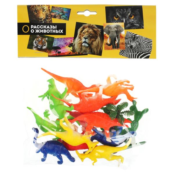 Jeux en plastique pour dinosaures 12 pièces. dans le paquet. ИГРАЕМ ВМЕСТЕ в кор.108наб