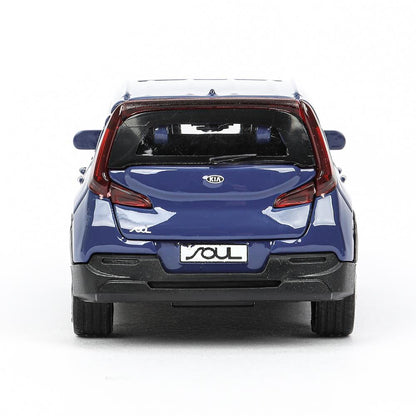 Машина металл KIA soul длина 12 см, двери, багаж., инерц, темно-синий, кор. Технопарк в кор.2*36шт