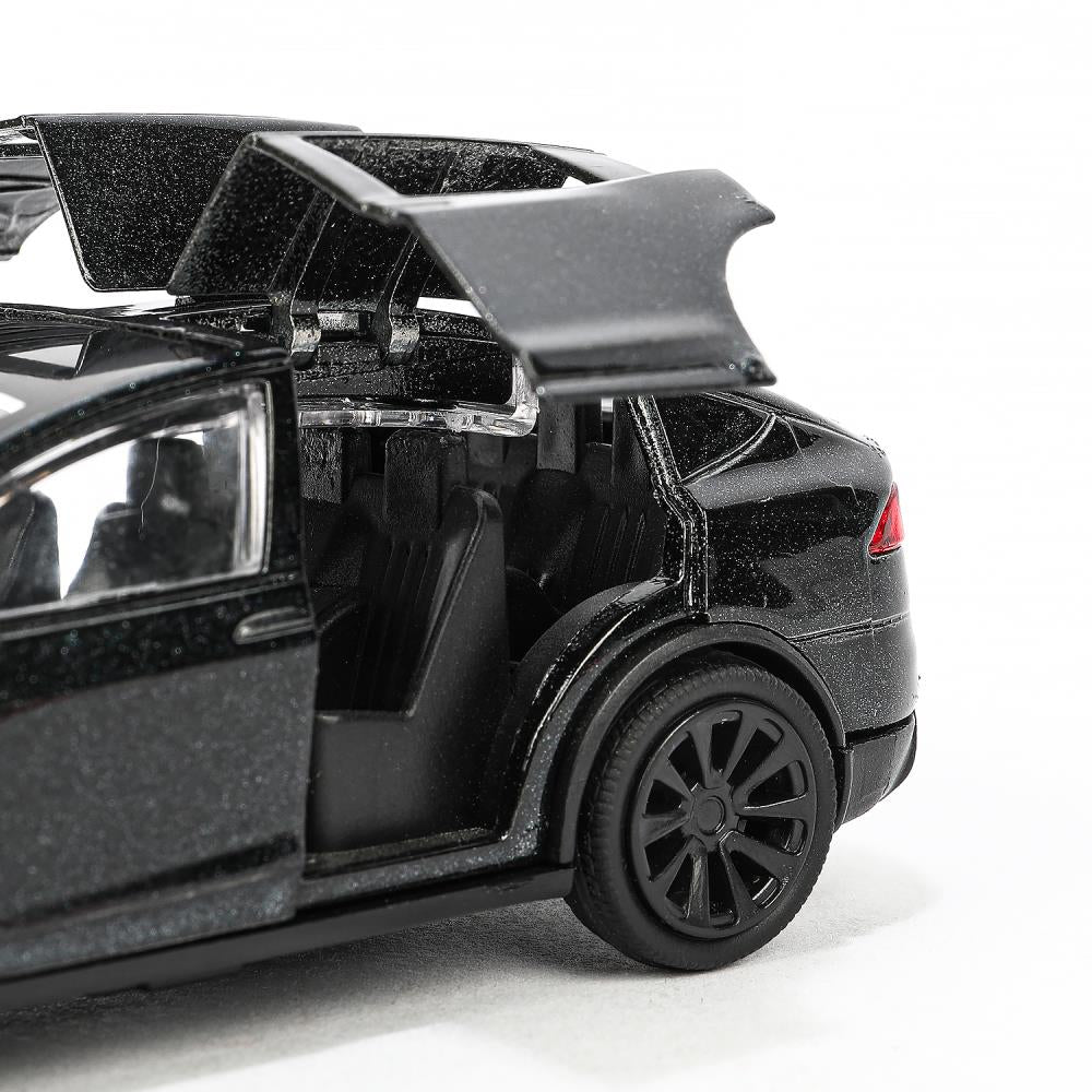 MODELX-12-BK Machine en métal tesla model x plaid 12 cm, double, noir, couleur. Parc technologique dans le cor.2*36шт