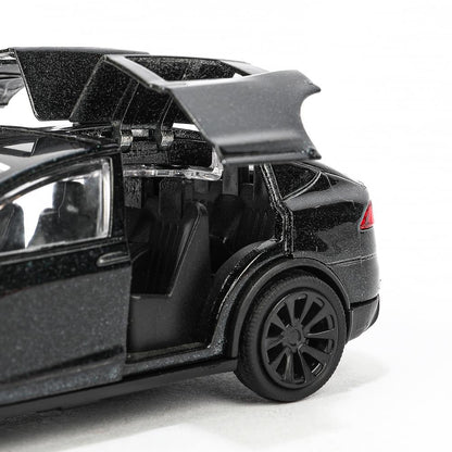 MODELX-12-BK Machine en métal tesla model x plaid 12 cm, double, noir, couleur. Parc technologique dans le cor.2*36шт