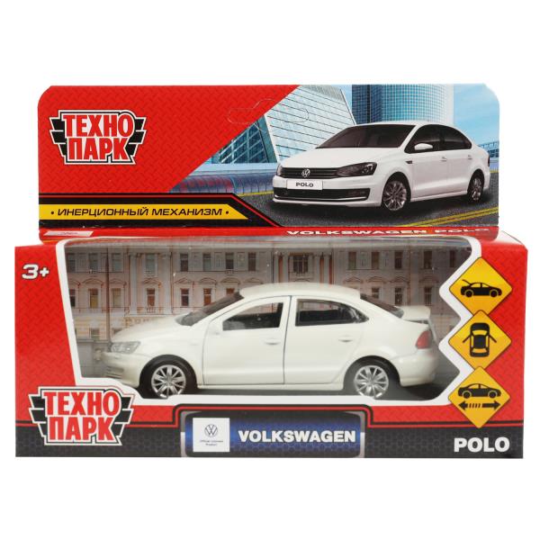 Machine en métal VOLKSWAGEN POLO pour 12 cm, double, bagage, argent, blanc, cor. Parc technologique dans le cor.2*36шт