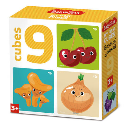 Кубики "Веселый урожай" (без обклейки) 9 шт Baby Toys