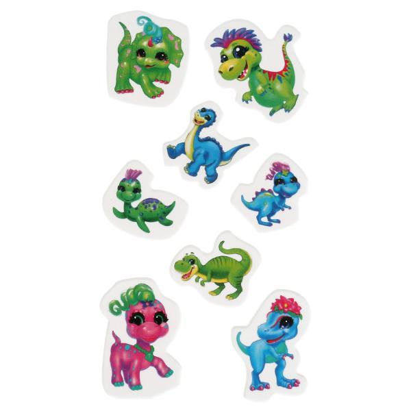 Мягкие многораз. Autocollants dinosaures 97x227mm, taille jusqu'à 10 pouces, couleur 40 pouces