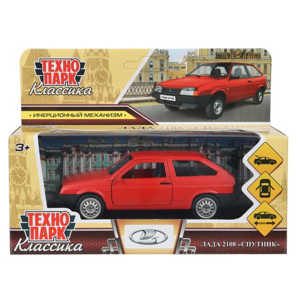 Machine métallique LADA-2108 "СПУТНИК" МАТОВЫЙ 12 см, дв, баг, ин, красный, кор. Parc technologique dans le cor.2*36шт