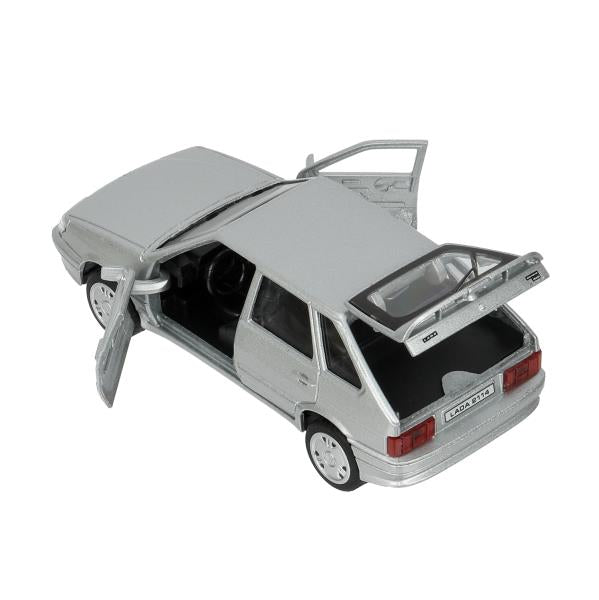 Machine en métal LADA-2114 "SAMARA" 12 cm, double, bagage, инерц, серебрист, кор. Parc technologique dans le cor.2*36шт