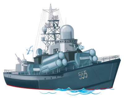 ФМ1-15499 (9358) Плакат вырубной А4. Корабль. Двухсторонний