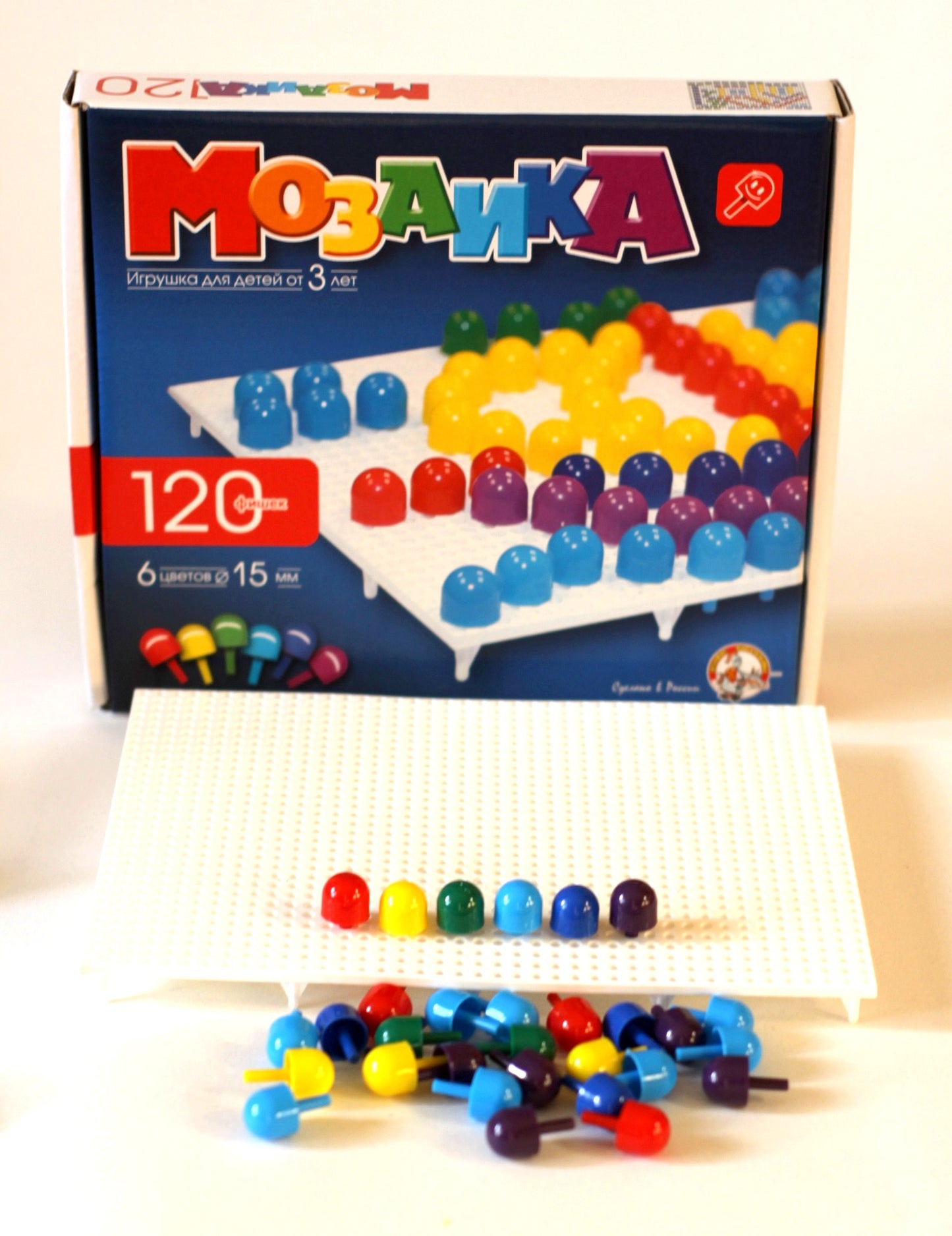 Мозаика. 120 фишек, 6 цветов, 15 мм.