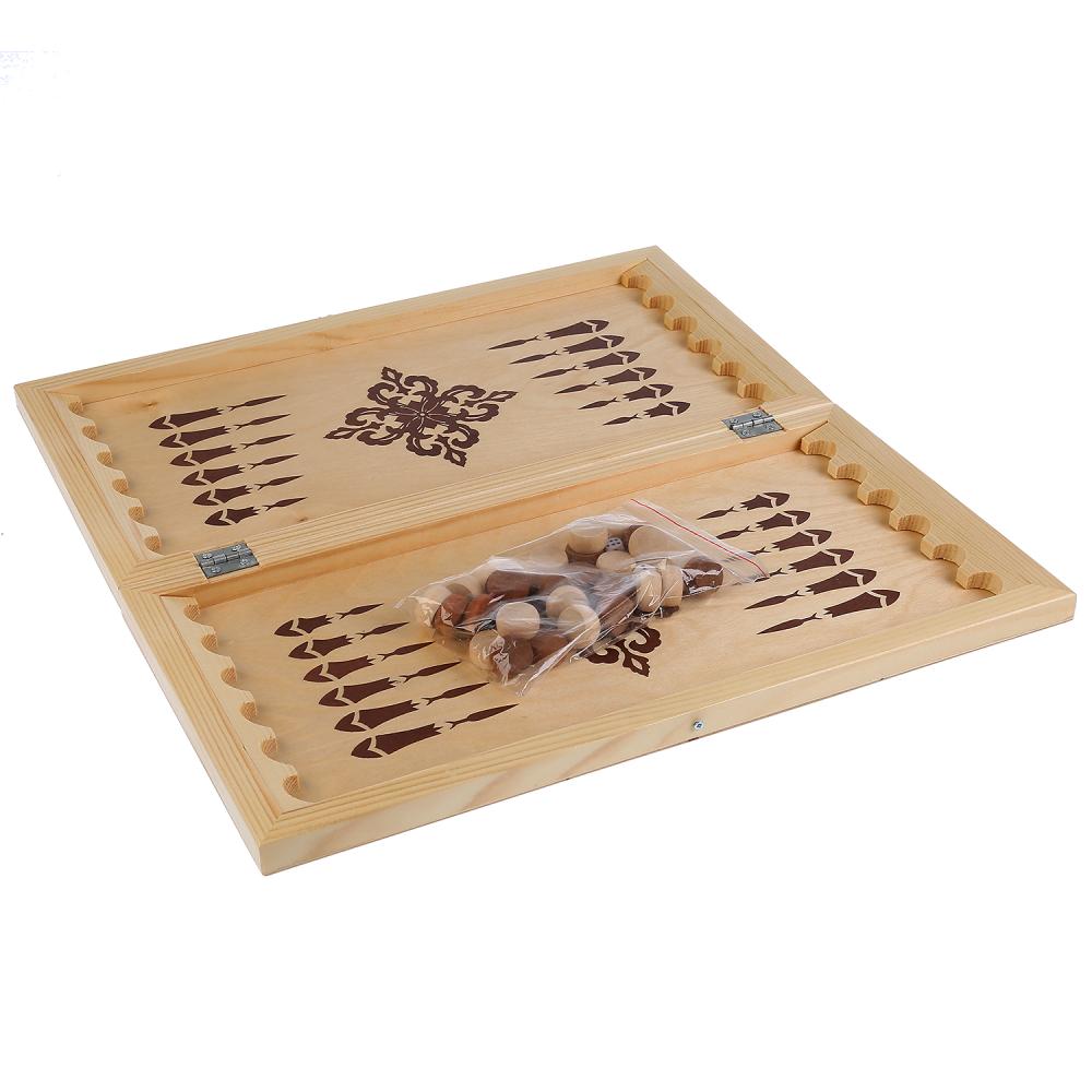 ИГРА НАСТОЛЬНАЯ "НАРДЫ" ДЕРЕВЯННЫЕ (ПОЛЕ 40СМ Х40СМ) en cor.10шт