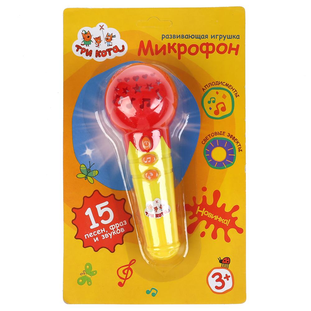 Microfone ТРИ КОТА 15 pens, fr et zvokov, appplodismentes, svet, на блист Умка в кор.2*48шт