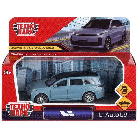 Машина металл li auto l9 10,5 cm, двери, инерц, голубой, кор. Технопарк в кор.2*36шт