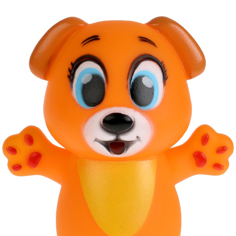 Игрушка для ванны собачка 9 см, в сетке, КАПИТОШКА в кор.2*240шт