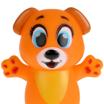 Игрушка для ванны собачка 9 см, в сетке, КАПИТОШКА в кор.2*240шт