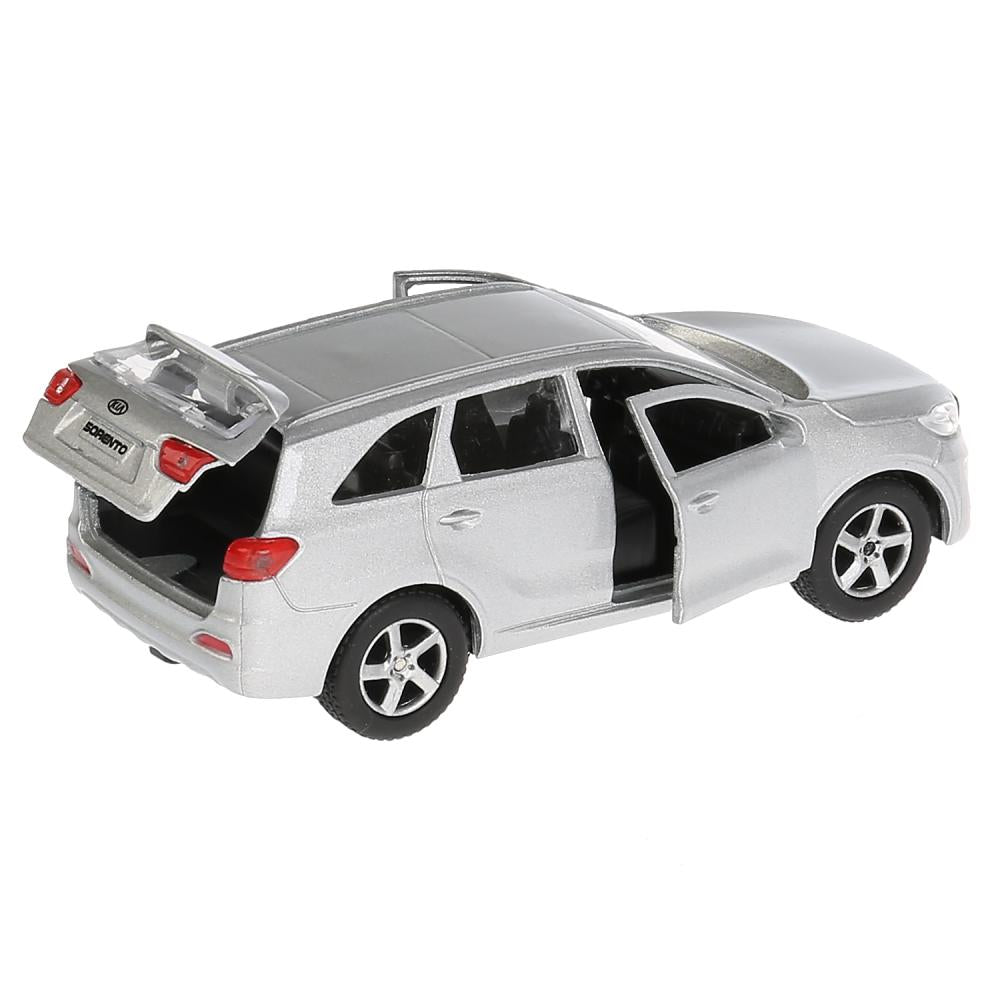 Machine en métal KIA Sorento Prime sébriste 12 cm, extérieur, bagage, iner. Parc technologique en cor.2*24шт