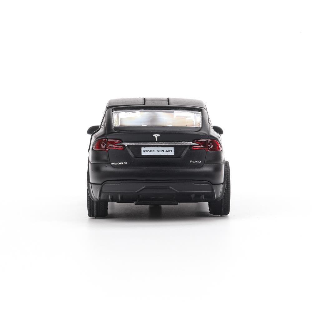 Машина металл свет-звук tesla model x plaid 12 см, двери, черный мат, кор. - в кор.2*36шт