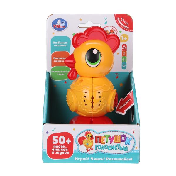 Фигурка петушок 50+ песен, стихов и звуков кор Умка в кор.96шт