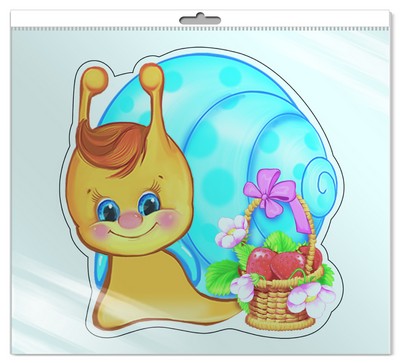 *ФМ-8850 ПЛАКАТ ВЫРУБНОЙ А4 В ПАКЕТЕ. Улитка (с блестками в индивидивидуальной упаковке с европодвесом и клеевым клапаном)