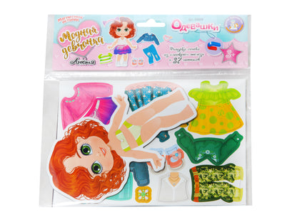 Игра магнитная "Одевашки. Анюта". Серия Магнитные истории (европодвес)