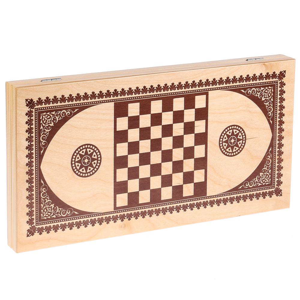 ИГРА НАСТОЛЬНАЯ "НАРДЫ" ДЕРЕВЯННЫЕ (ПОЛЕ 40СМ Х40СМ) en cor.10шт