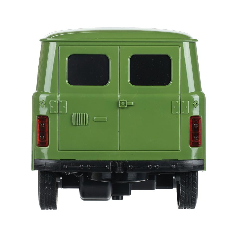Машина р/у UAZ 452 буханка 25 см, свет, зеленый, кор. Технопарк в кор.24шт