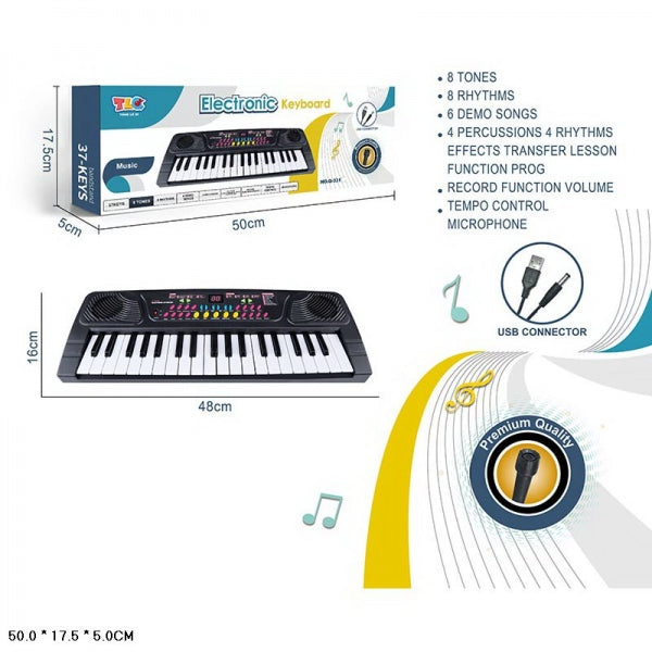 Электроорган (220v/ на бат.) с микрофоном, usb з/у в кор. в кор.2*24шт