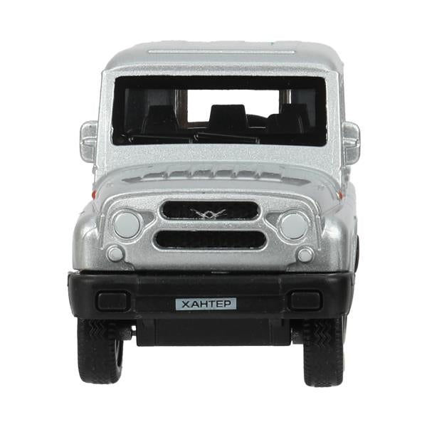 Machine en métal UAZ ХАНТЕР dline 10,5 см, инерция, серебристый, кор. Parc technologique dans le cor.2*36шт