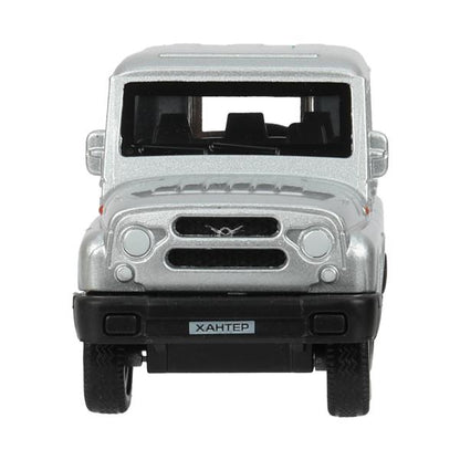 Machine en métal UAZ ХАНТЕР dline 10,5 см, инерция, серебристый, кор. Parc technologique dans le cor.2*36шт