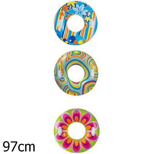 КРУГ НАДУВ. ПРОЗРАЧНЫЙ, С РУЧКАМИ, 97 СМ, В АССОРТ., ОТ 9 ЛЕТ В КОР. (БОИТСЯ ХОЛОДА) в кор.12шт