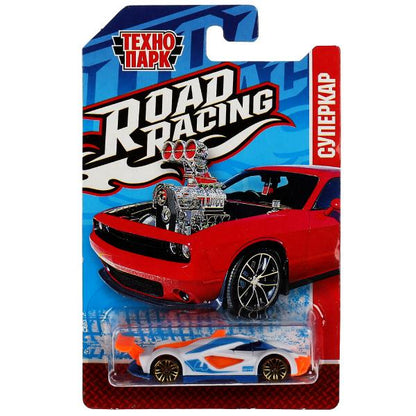 Машина металл ROAD RACING СУПЕРКАР 7,5 см, в ассорт, блист. Технопарк в кор.2*360шт