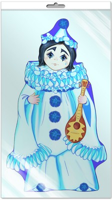 *Ф-7239-П ПЛАКАТ ВЫРУБНОЙ А3 В ПАКЕТЕ. Пьеро (с блестками в индивидивидуальной упаковке с европодвесом и клеевым клапаном)