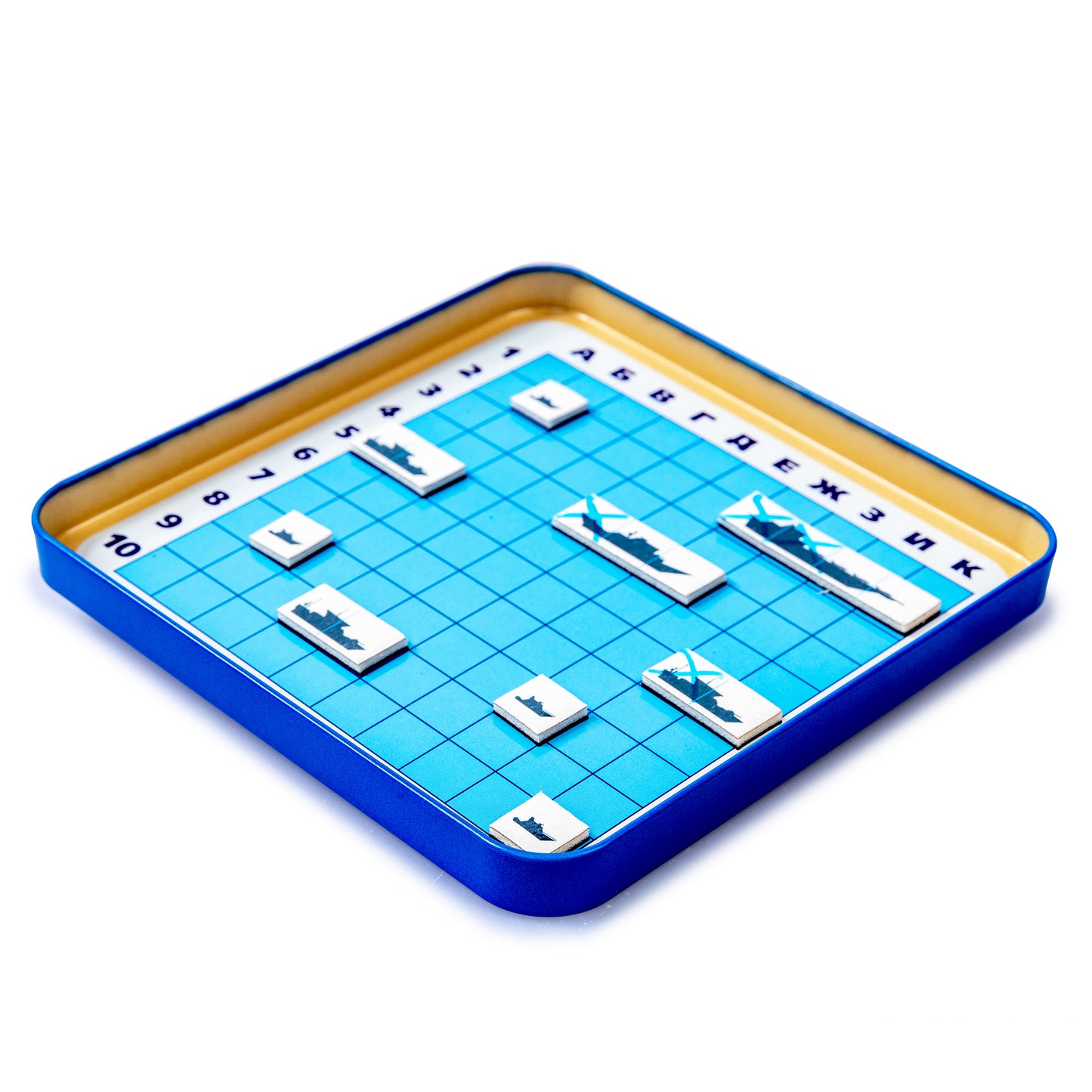 Игра магнитная в жестяной коробочке "Морской бой"