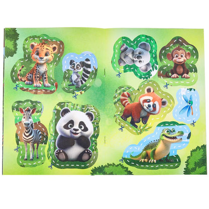 Parc zoologique. Вырежи наклей аппликации. 162х235 mm. Скрепка. 16 pièces. Умка в кор.50шт