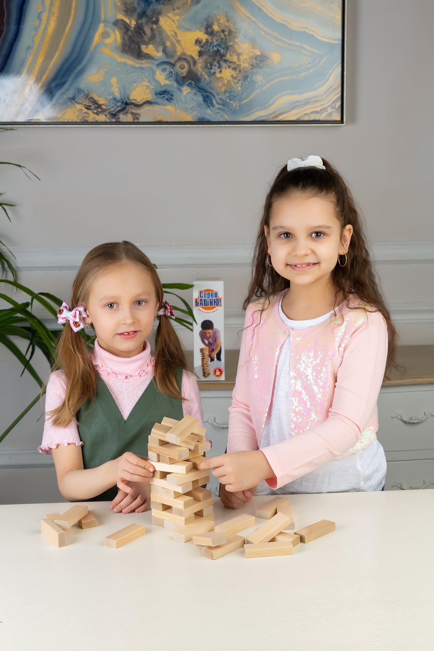 ИГРА ДЛЯ ДЕТЕЙ И ВЗРОСЛЫХ "ПАДАЮЩАЯ БАШНЯ" в кор.15шт