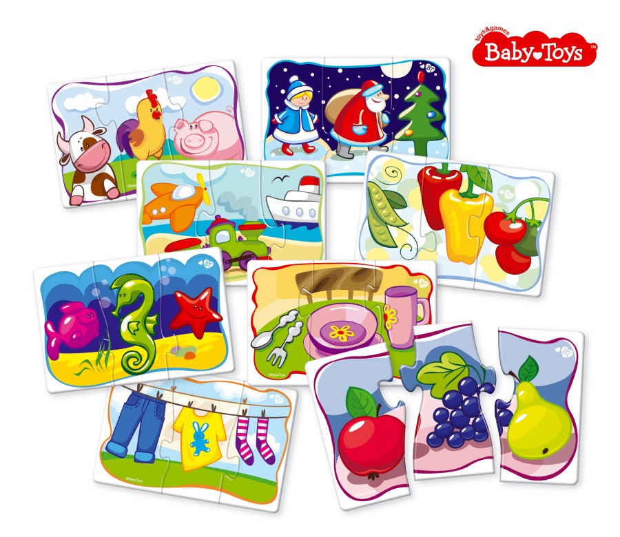 Пазлы тройные "Собери в группы" 24 эл Baby Toys (макси)