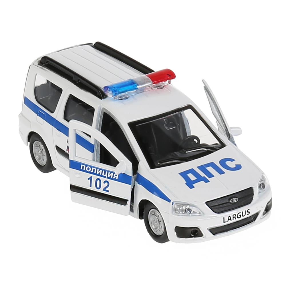 Машина металл LADA Largus полиция 12см, инерц., открыв.двери и багажник в кор. Технопарк в кор2*24шт
