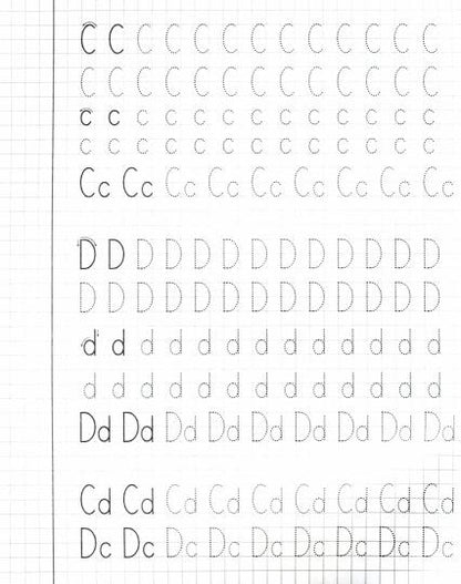 Письмо английских букв по клеткам. 7-8 lettres. Задания по чистописанию и каллиграфии. 16 pièces.
